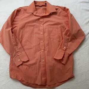 Donald J‎ Trump Shirt Mens 16 32/33 Orange Button Down Long Sleeve Regular Fit